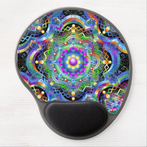 Mandala Universe Psychedelic Colors Gel Mouse Pad