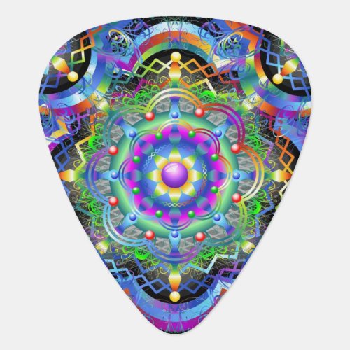 Mandala Universe Psychedelic Colors Guitar Pick