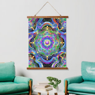 Mandala Universe Psychedelic Colors Hanging Tapestry