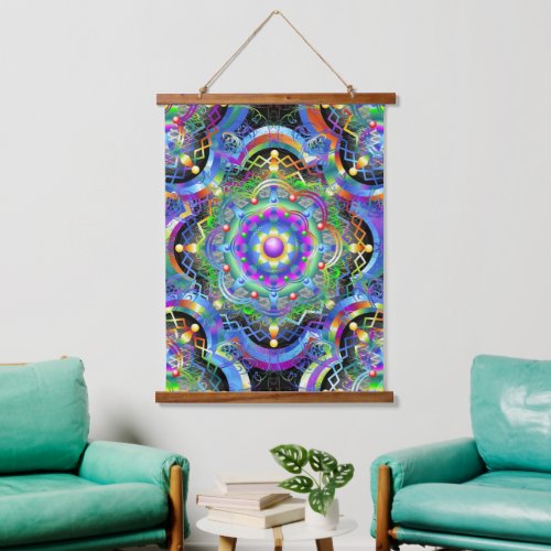 Mandala Universe Psychedelic Colors Hanging Tapestry