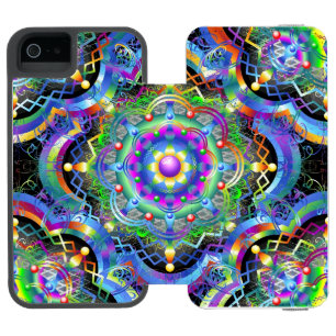 Mandala Universe Psychedelic Colors iPhone SE/5/5s Wallet Case