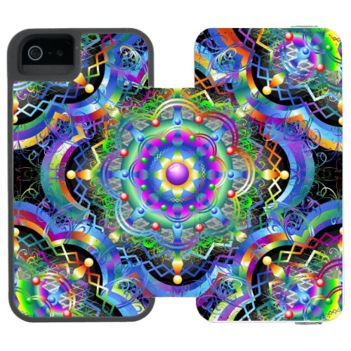 Mandala Universe Psychedelic Colors iPhone SE55s Wallet Case