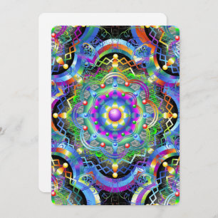 Mandala Universe Psychedelic Colors Invitation