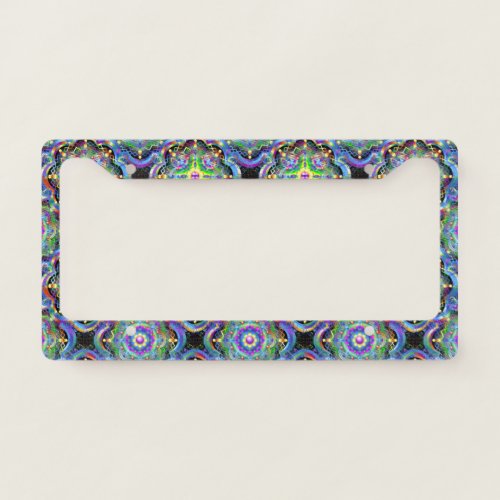 Mandala Universe Psychedelic Colors License Plate Frame