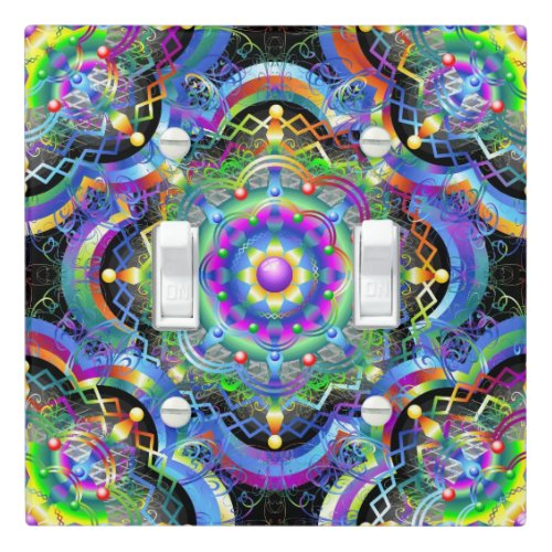 Mandala Universe Psychedelic Colors Light Switch Cover