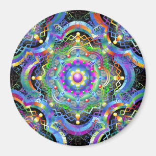 Mandala Universe Psychedelic Colors Magnet