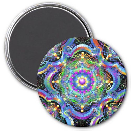 Mandala Universe Psychedelic Colors Magnet
