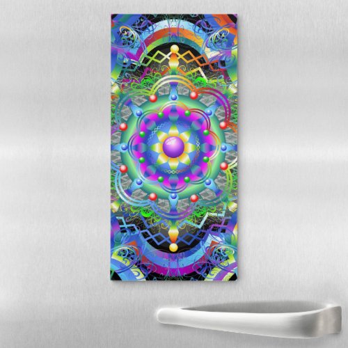 Mandala Universe Psychedelic Colors Magnetic Notepad