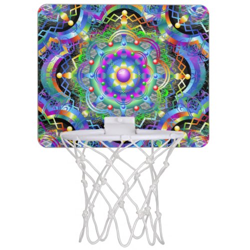 Mandala Universe Psychedelic Colors Mini Basketball Hoop