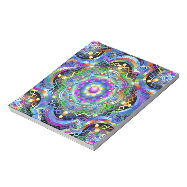 Mandala Universe Psychedelic Colors Notepad (Rotated)