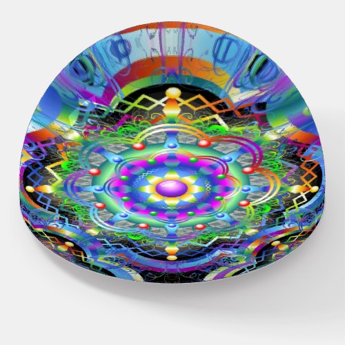 Mandala Universe Psychedelic Colors Paperweight