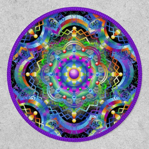 Mandala Universe Psychedelic Colors Patch