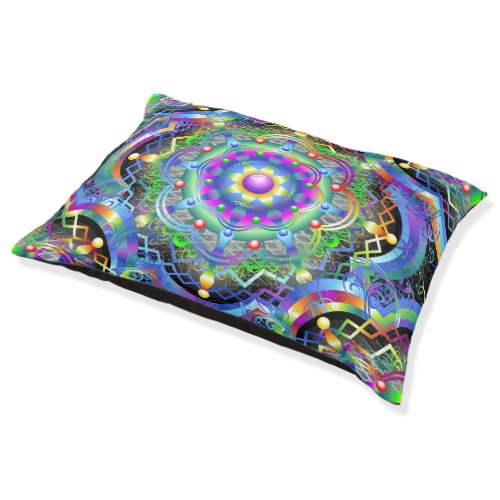 Mandala Universe Psychedelic Colors Pet Bed