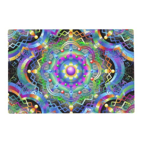 Mandala Universe Psychedelic Colors Placemat