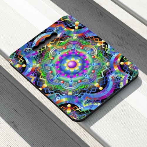 Mandala Universe Psychedelic Colors Seat Cushion