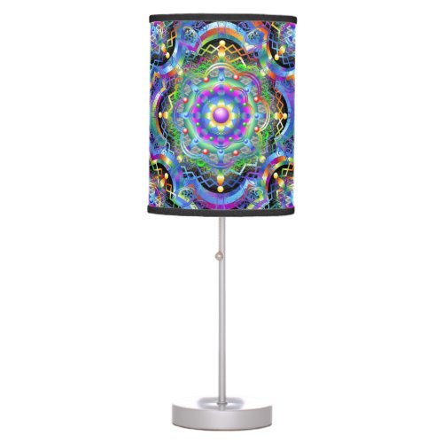 Mandala Universe Psychedelic Colors Table Lamp