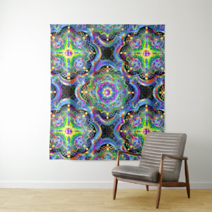 Mandala Universe Psychedelic Colors Tapestry