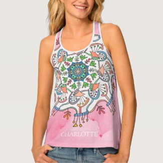 Mandala vegetal surrealista tank top