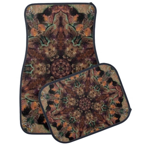 Mandala Vintage Classic Kaleidoscope Cozy Brown Car Floor Mat