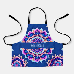 Mandala Violet Pink Geometric Pattern Apron
