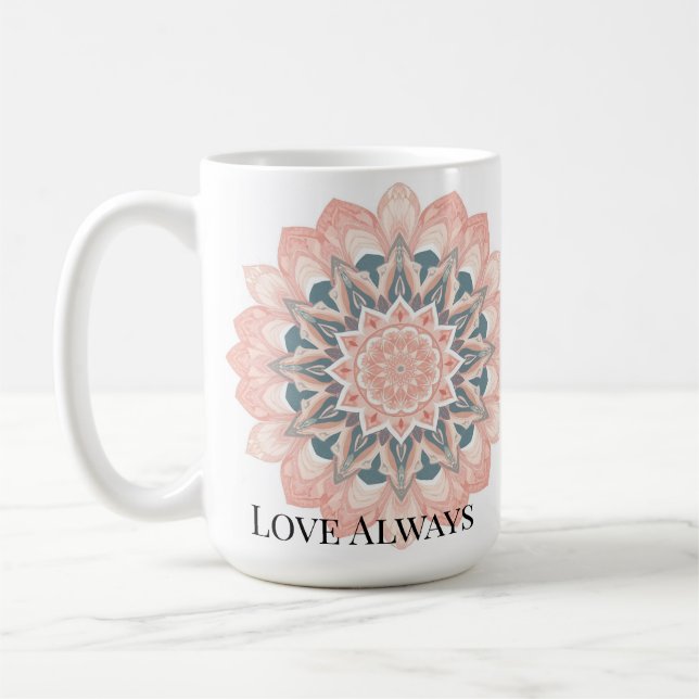 Mandala Wall Clock – Arabesque Art Coffee Mug (Left)