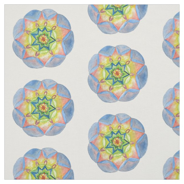 Mandala Watercolor Cotton (56" width) Fabric (Swatch)