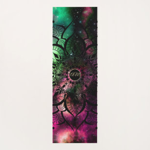 Mandala Watercolor Nebula Initials Yoga Mat