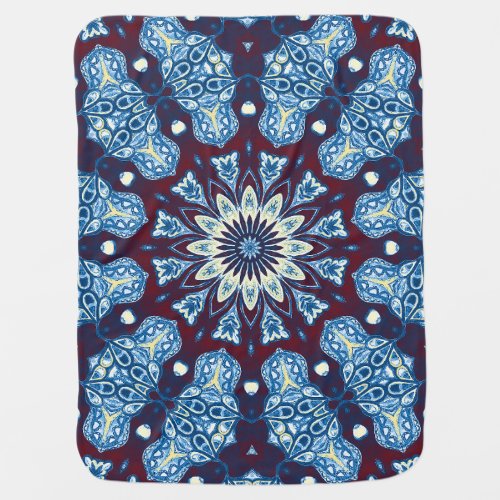 Mandala Watercolor Symmetrical Vintage Design Baby Blanket