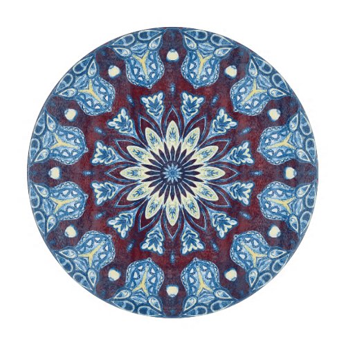 Mandala Watercolor Symmetrical Vintage Design Cutting Board