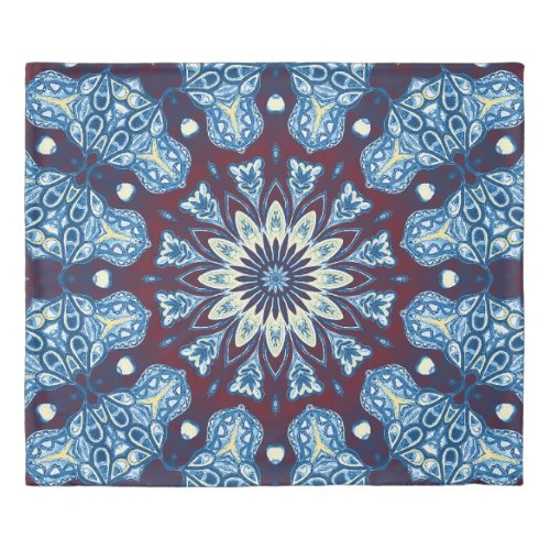 Mandala Watercolor Symmetrical Vintage Design Duvet Cover