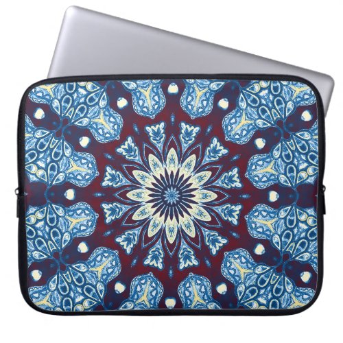 Mandala Watercolor Symmetrical Vintage Design Laptop Sleeve
