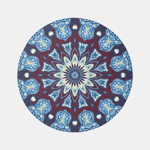 Mandala Watercolor Symmetrical Vintage Design Rug
