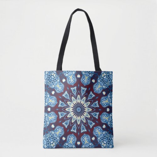 Mandala Watercolor Symmetrical Vintage Design Tote Bag
