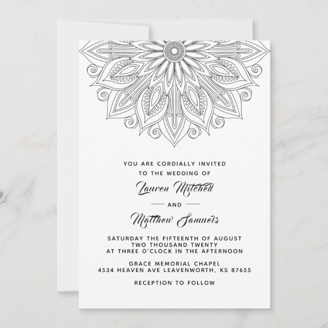 Mandala Wedding Invitation (Front)