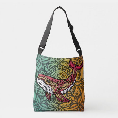 Mandala Whale  Crossbody Bag