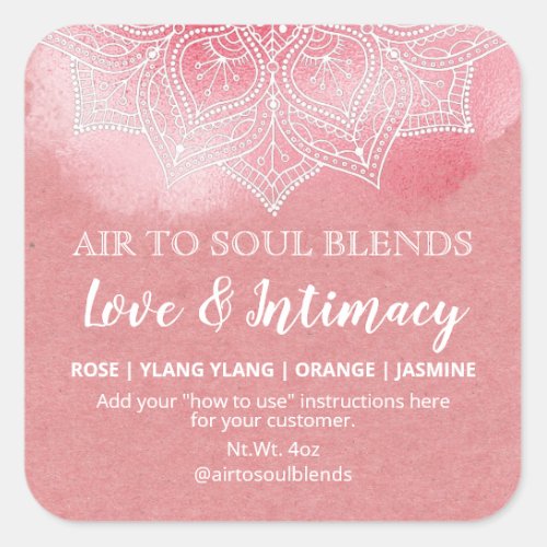 Mandala White Pink Love  Intimacy Blend Labels
