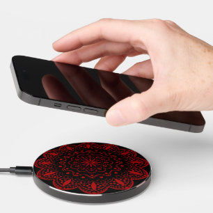 Mandala Wireless Charger Black and Red