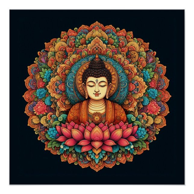 Mandala with buddha poster (Front)