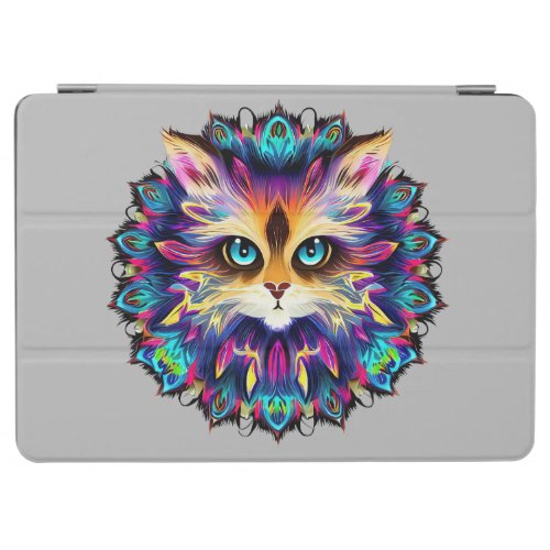 Mandala with cute furry Cat portrait  iPad Air Cover