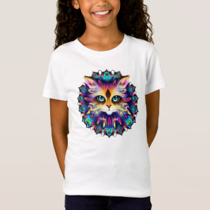 Mandala with cute furry Cat portrait T-Shirt