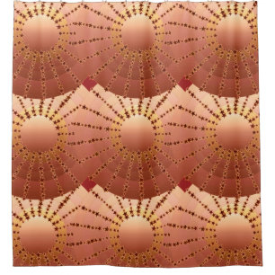 Mandala with Stars - copper satin gradient Shower Curtain
