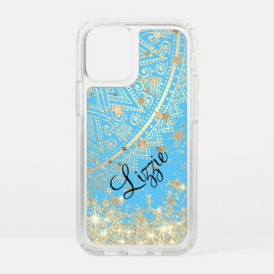  Mandala with Stars on Turquoise Personalized   Speck iPhone 12 Mini Case