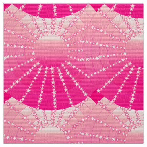 Mandala with Stars - pink & fuchsia satin gradient Fabric