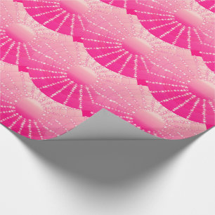 Mandala with Stars - pink & fuchsia satin gradient Wrapping Paper