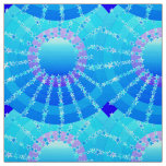 Mandala with Stars - turquoise satin gradient Fabric