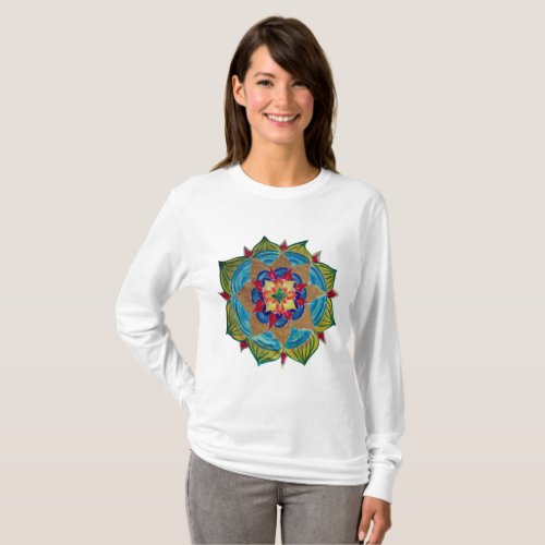 Mandala Womens Basic Long Sleeve T_Shirt T_Shirt