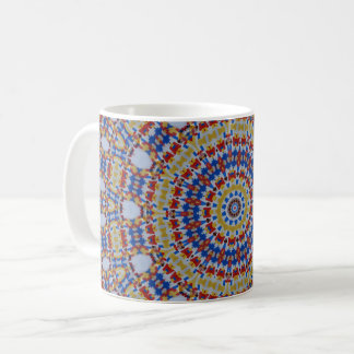 Mandala yellow blue coffee mug