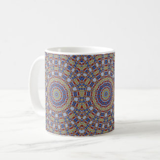 Mandala yellow blue coffee mug