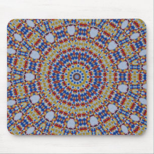 Mandala yellow blue mouse pad