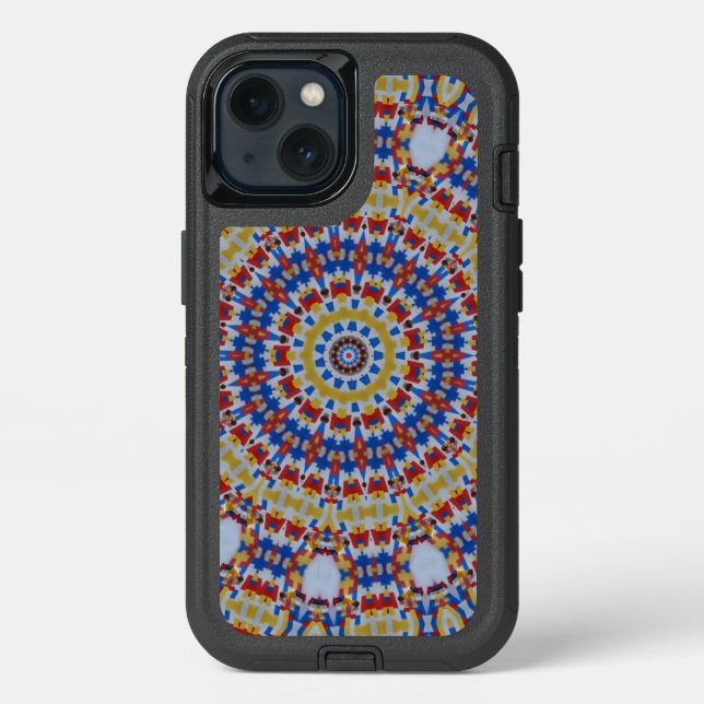 Mandala yellow blue otterbox iPhone case (Back)